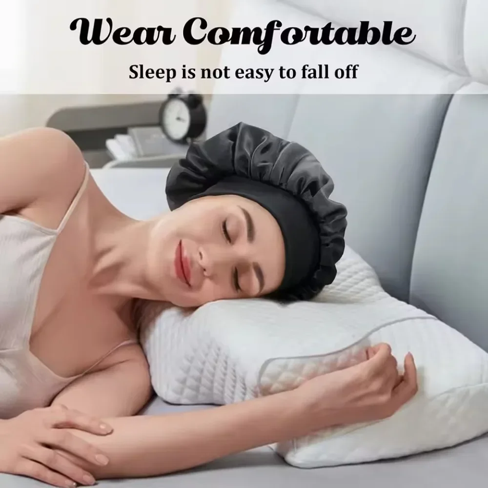 Hair Care Homemade - Topi tidur berbahan beludru lebar, topi