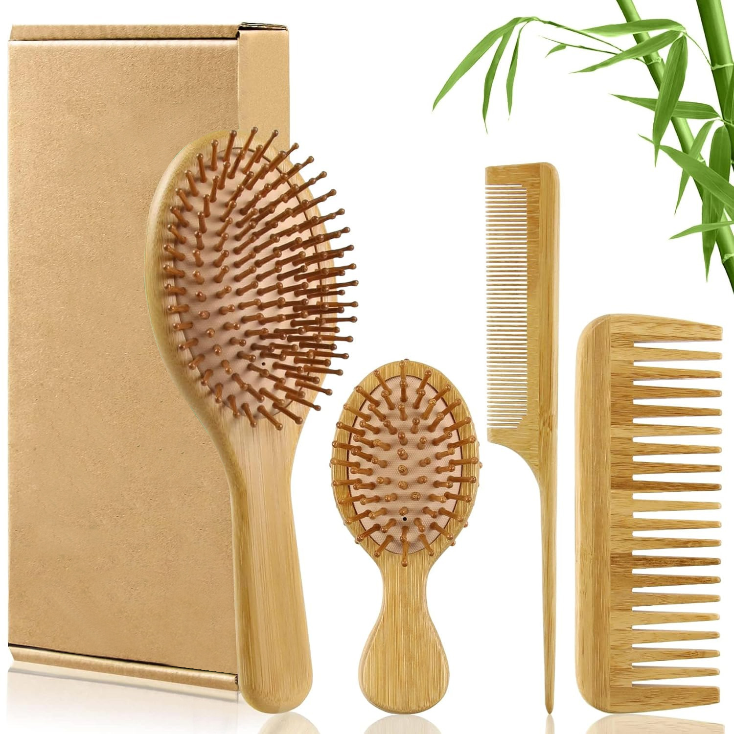 Hair Care For Men - Set Sisir dan Sikat Rambut Bambu