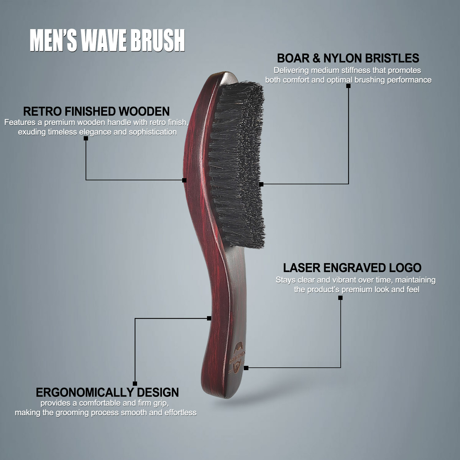 Sikat Rambut & Jenggot Graceme - Hair Care For Men ulasan dan harga